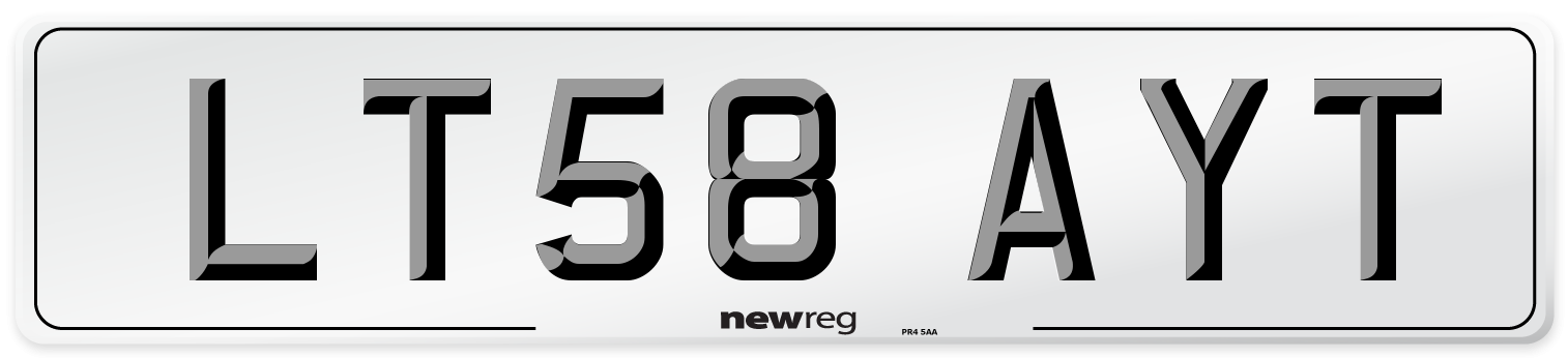 LT58 AYT Number Plate from New Reg
